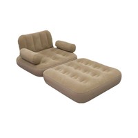 Sofá Cama Seccional Inflable Plegable Moderno con Respaldo Elevado, Engrosamiento Automático, Modelo de PVC Flocado ZX-49 para Sala de Estar