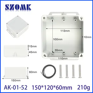 SZOMK-caja de empalme eléctrico resistente al agua, montaje en pared de plástico, OEM ODM, personalizado, serie AK-01, IP66