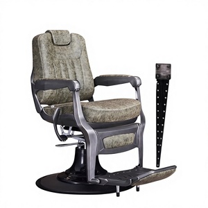 Sillón de Barbería de Metal de Alta Gama, Estilo Americano, con Reposabrazos Giratorios, para Peluquería y Estética Masculina - Product Image 1
