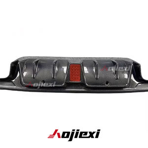 Style BS avec lèvre de séparateur de diffuseur de pare-chocs arrière en Fiber de carbone LED pour Mercedes Benz W205 C300 C43 C63 berline <span class=keywords><strong>2015</strong></span> + Kit de carrosserie - Product Image 6