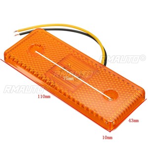 1/2pcs 24V 4 LED Truck Side <b>Marker</b> Light Indicator Lamp Amber <b>White</b> Red for Trailer Lorry Bus - Product Image 6
