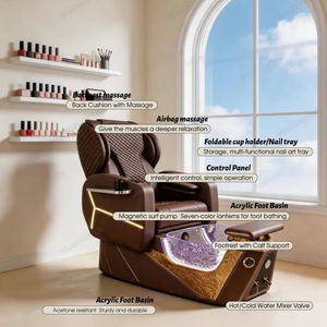Silla de Pedicura Personalizada al por Mayor <span class=keywords><strong>con</strong></span> <span class=keywords><strong>Masaje</strong></span>, Silla de Pedicura de Lujo para Salón de Belleza, Silla de Manicura y Pedicura <span class=keywords><strong>con</strong></span> Luces - Product Image 5