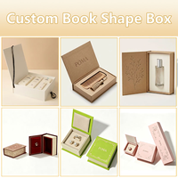 Boîte d'emballage pour bijoux écologique de style livre avec couvercle magnétique, finition brillante, personnalisable, estampage à chaud