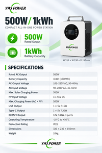 Centrale Électrique Solaire Portable 500W 1000W avec Batterie Intégrée 1kWh 2kWh et Onduleur Tout-en-un pour la Maison - Product Image 3