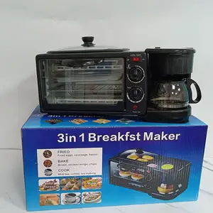 Machine à petit déjeuner multifonction 3 en 1 avec four à Toast, cafetière, poêle à frire, technologie, minuterie d'alimentation, vente, Mode électrique Rohs
