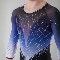 Justaucorps élégant justaucorps de gymnastique rythmique de haute qualité avec strass vêtements élégants pour athlètes de gymnastique