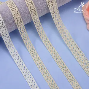 2023綿かぎ針編み素材ピコットエッジ水溶性刺繍レーストリム工場卸売