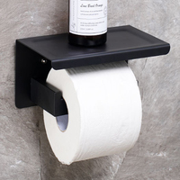 Ensemble d'accessoires de salle de bain en acier inoxydable 304 noir, barre porte-serviettes murale, porte-papier toilette, porte-brosse WC, ensemble de crochets pour peignoirs