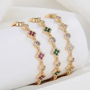 2024 Nieuwe Dubai Gold Played 18K Stone Bangles Vulkanische Handboeien Mode Sieraden Armbanden Et Armbanden En Bangles Voor Vrouwen