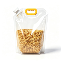Sac de stockage de céréales en gros avec poignée, hermétique, refermable, de qualité alimentaire, pochette verticale, conteneur à céréales, étanche à l'humidité