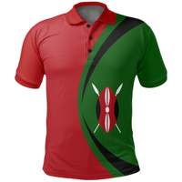 Été Hommes Respirant Cool Undershirt Afrique Kenya Tribal Chief Printed Polo Shirt Wholesale On-demand Design Custom