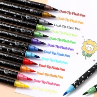 Stylo marqueur double tête Baiyi 96 couleurs, pointe ronde de 6 mm pour papier, encre fluorescente et scintillante effet étoile