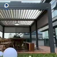 Gazebo de luxe sur mesure pour jardin et pergola en aluminium intelligente résistante à la pluie avec lames motorisées