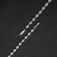 Bracelet tennis en cuivre incrusté de zircon 5A pour femme, bijoux avec pierres CZ taillées en goutte d'eau, accessoire de mode pour robe de soirée