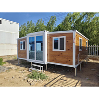Maison conteneur de luxe préfabriquée de 37 m² sur roues, pliable, 2 chambres, avec terrasse avant, Mali