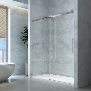 Porte coulissante en <span class=keywords><strong>verre</strong></span> trempé, produit <span class=keywords><strong>sur</strong></span> <span class=keywords><strong>mesure</strong></span>, de luxe, pour salle de <span class=keywords><strong>douche</strong></span> d'hôtel, complet - Product Image 4