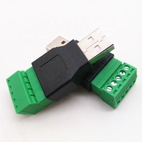 Conectores USB sin Soldadura de Fábrica, Conector USB 2.0 Macho a Terminal de Tornillo de 5 Pines, Adaptador Convertidor USB