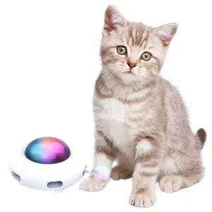 UFO eléctrico electrónico inteligente, robot de barrido rodante automático UFOClean Hair Random Teasing Keep Moving Cat, juguetes interactivos