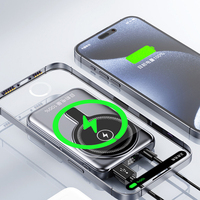 Chargeur sans fil portable ultra-fin de haute qualité 10000mAh, batterie externe avec écran LED, mini USB 22.5W, support magnétique pour iPhone 15