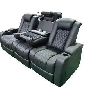 Modern Leather Home Theatre Sofa Electric Unit Combination Living Room Cinema Seat