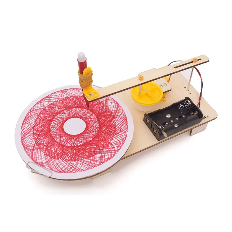 크리 에이 티브 DIY 자동 페인팅 로봇 STEM 어린이 모델 전기 플로터 그리기 과학 전자 키트 실험 플라스틱 금속
