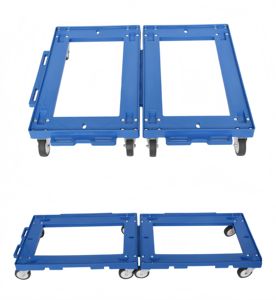 Chariot en plastique <span class=keywords><strong>de</strong></span> chariot <span class=keywords><strong>à</strong></span> plate-forme <span class=keywords><strong>de</strong></span> <span class=keywords><strong>transport</strong></span> d'entrepôt durable résistant <span class=keywords><strong>de</strong></span> forte capacité avec des roues pour le chariot mobile <span class=keywords><strong>de</strong></span> main <span class=keywords><strong>de</strong></span> caisse - Product Image 6