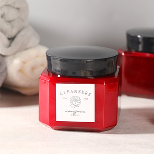 Étiquette personnalisée 300ml 700ml grands contenants cosmétiques carrés en plastique de crème jaune or rouge pot carré en plastique lotion huiles essentielles - Product Image 5
