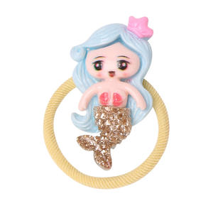 ربطة شعر كرتونية أنيقة لطيفة على شكل حورية البحر بتصميم جديد إكسسوارات شعر مرنة للأطفال على شكل حيوانات المحيط - Product Image 6