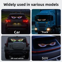 Nouveauté : Panneau lumineux décoratif LED universel pour voiture, effet œil de démon, 11 modes d'éclairage personnalisables, 1W