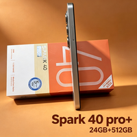 Téléphone mobile Spark 40 Pro+ LTE, écran HD 6,8 pouces, processeur Déca-Core, 24 Go de RAM, 512 Go de stockage, batterie 5000 mAh, débloqué OEM, espagnol/français/allemand