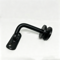 Support de main courante en acier inoxydable Condibe pour balustrade en verre, noir mat, avec tête réglable