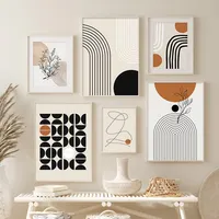 ملصق من قماش القنب بخطوط مجردة بوهيمية للديكور المنزلي, ملصق من قماش القنب المطبوع بصور إسكندنافية لتزيين جدار المنزل