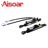 AiSoar G3/8 Vérin à piston robuste avec clapet anti-retour pour liaison supérieure, pression 160 bars, alésage 2 pouces, poussée 3,5 tonnes, force de traction 2,5 tonnes, 2 nouveaux tuyaux