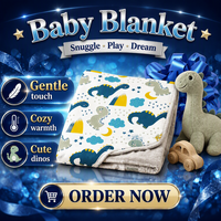 Couverture bébé de luxe super douce antistatique à imprimé dinosaure, en minky à pois, réversible, en peluche gaufrée à bulles, pour tout-petits et nouveau-nés