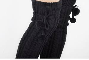 Toptan kızlar kış sıcak uzun çorap kadın diz yüksek çizme çorap kablo örgü kalın çorap 200g - Product Image 3