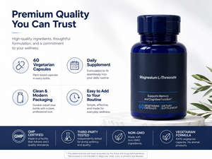 Magnesium-L-Threonin Nahrungsergänzungsmittel zur Nervenunterstützung und Kognitiven Gesundheit L-Threonin-Magnesium-Kapseln - Product Image 3