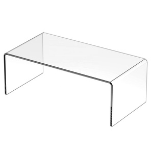 Artworld muestra minimalismo mesa auxiliar acrílica con bordes de cascada mesa auxiliar transparente compacta muebles mesa de centro acrílica - Product Image 1