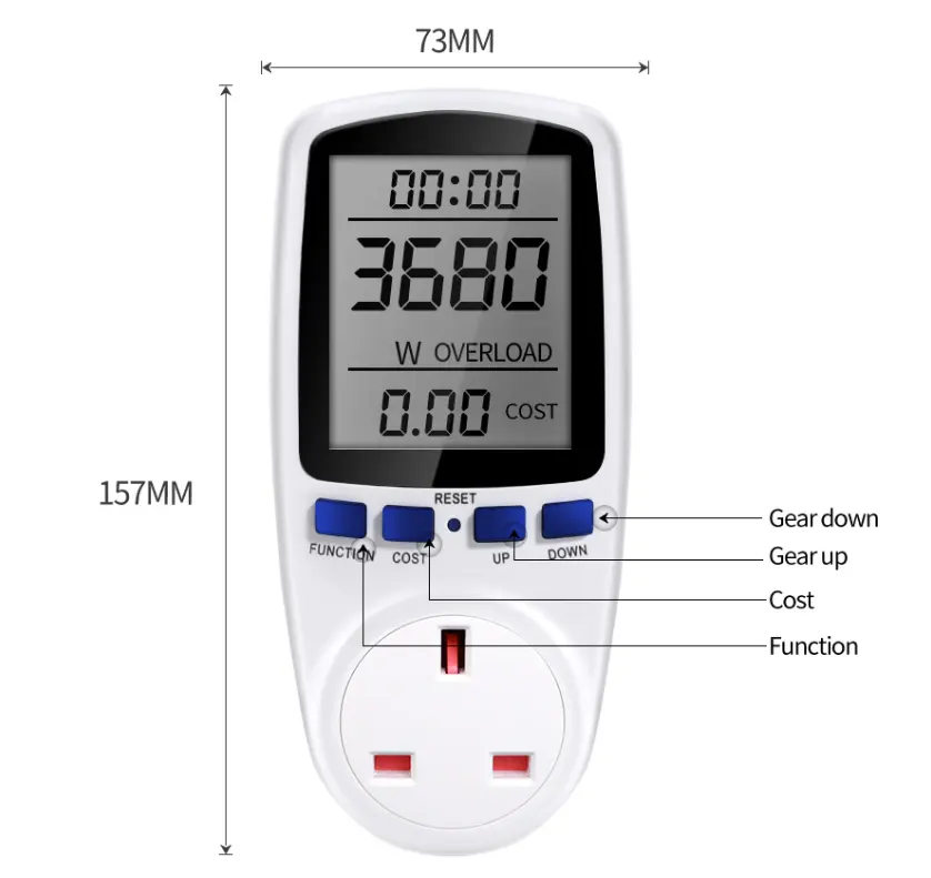 Digital Household Smart Voltage Wattmeter Power Monitor Analyzer Billing Socket Electronic Power Meter