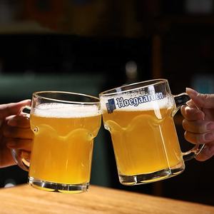 Vente en gros Pub Chope à bière 500ML Classic Barware Tasse en <span class=keywords><strong>verre</strong></span> à bière personnalisée <span class=keywords><strong>Hoegaarden</strong></span> - Product Image 2