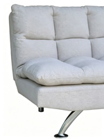 Sofá Cama Convertible de Madera Gris Claro, Diseño Moderno, Cojín Acolchado, Patas de Metal Cromado, Extensible/Plegable, de Algodón, para Sala de Estar/Dormitorio