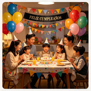 Écharpe d'anniversaire noire avec lettres irisées, décorations élégantes pour fête, sac de 12 pièces - Product Image 3