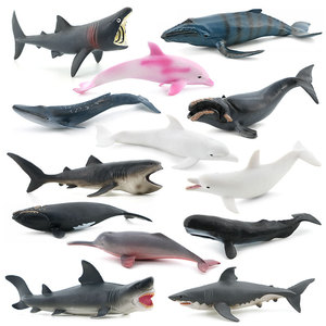 Modelli di Animali Marini Simulati per Acquari, Souvenir in PVC: Balena Dorata, <span class=keywords><strong>Squalo</strong></span> Basking, Balena Blu, Balena Grigia - Product Image 1
