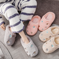Pantoufles d'intérieur en fourrure tendance pour femmes, plates et douces, vente en gros