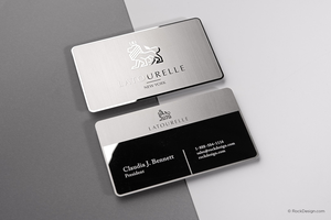 Tarjetas Metálicas de Estilo Náutico para Negocios con Técnica de Acero Fundido e Impresión por Grabado, Grabado Personalizado - Product Image 3