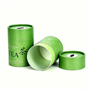 Emballage de boîte en tube de sacs en carton de qualité supérieure en papier cylindre biodégradable à impression personnalisée pour paquet de thé en vrac - Product Image 3