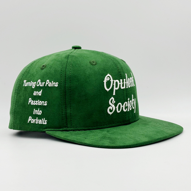 Customized Green Black Fleece Suede Snap Back Baseball Cap 3D Embroidery 6 Panel Mens Outdoor Street Style Custom Logo