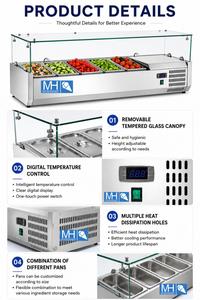 MAYHOPE 상용 테이블 카운터 탑 소형 미니 샐러드 바 전시 냉장고 냉장 냉장고 냉동고 - Product Image 4