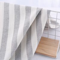 Kualitas tinggi saham kain Linen nyaman 55% katun 45%, benang celana bergaris, kemeja, tas, kain katun dan Linen