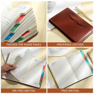 Agenda en cuir A5 2026, une page par jour avec porte-stylo intégré - Parfait pour les professionnels et la planification toute l'année - Product Image 1