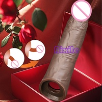 Manchon réaliste en silicone pour pénis, extenseur de pénis, manchon de circonférence, jouet pour adulte, manchon d'augmentation de la circonférence du pénis, manchon d'extension pour homme